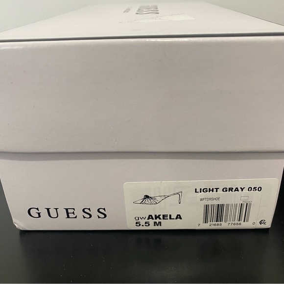 Guess Women's Akela Knot Front Pointed Toe Mules Leather Light Gray Size 5.5 - Picture 6 of 6